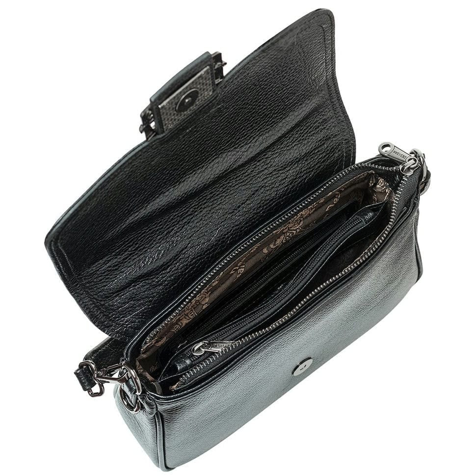 Сумка жіноча шкіра Desisan 3138-01 чорний флотар