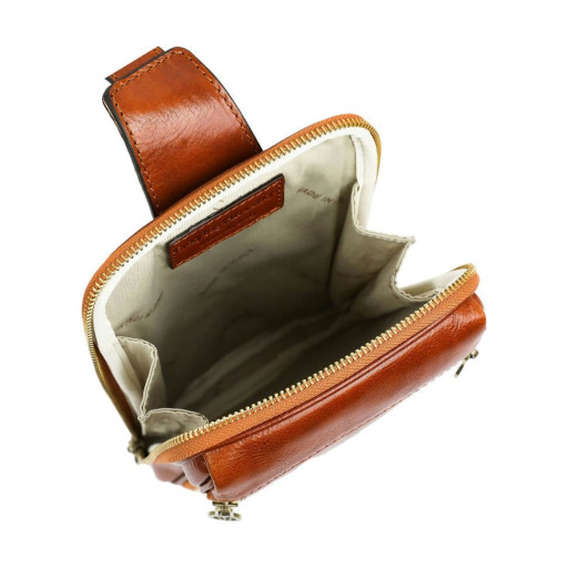 Сумка нагрудна, слінг, рюкзак на одне плече - Kim - коньячна Time Resistance 5230901