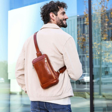 Chest bag, sling, one-shoulder backpack - Kim - cognac Time Resistance 5230901