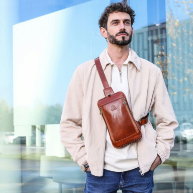 Chest bag, sling, one-shoulder backpack - Kim - cognac Time Resistance 5230901
