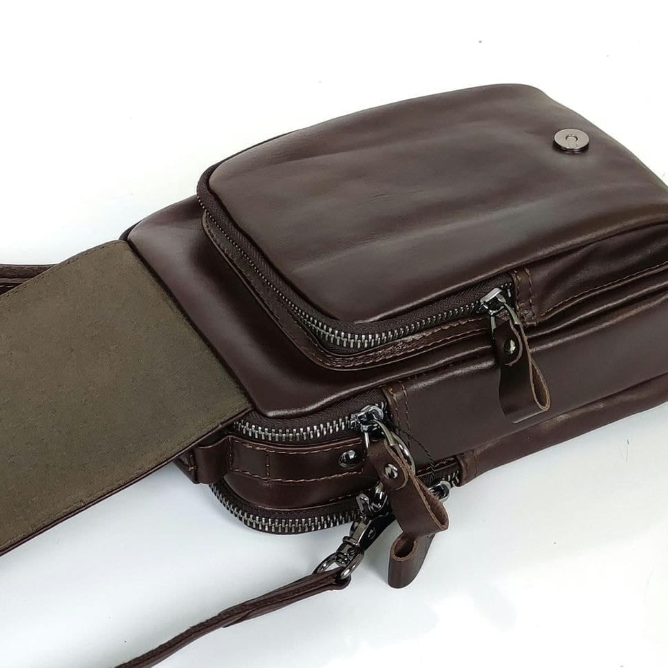 Сумка чоловіча через плече із натуральної гладкої шкіри Tiding Bag S-JMD10-6016C