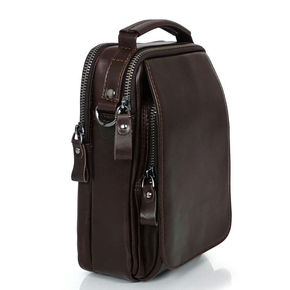 Сумка чоловіча через плече із натуральної гладкої шкіри Tiding Bag S-JMD10-6016C