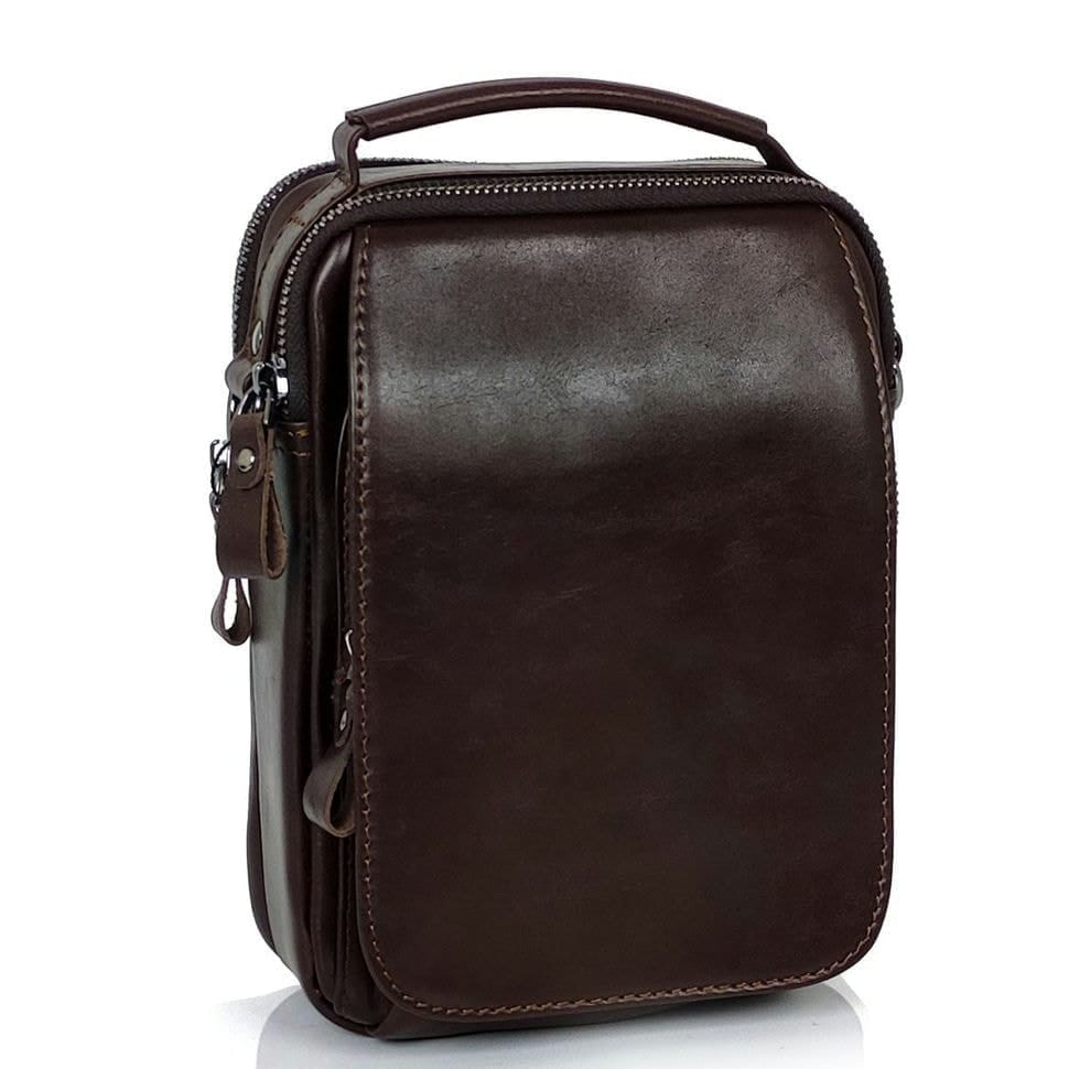 Сумка чоловіча через плече із натуральної гладкої шкіри Tiding Bag S-JMD10-6016C