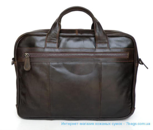Чоловіча функціональна шкіряна сумка темна