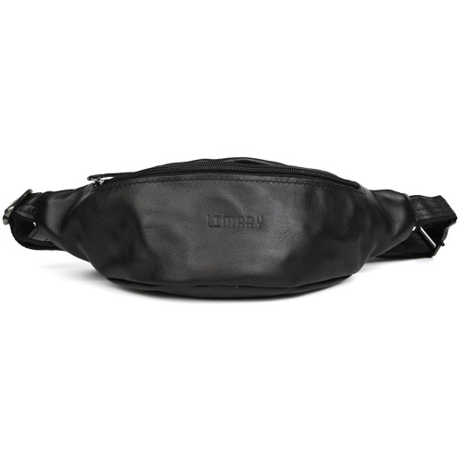Шкіряна сумка на пояс бананка LIMARY Lim-035GA чорна