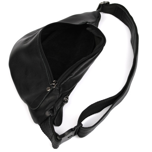 Шкіряна сумка на пояс бананка LIMARY Lim-035GA чорна