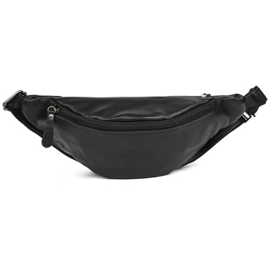 Leather belt bag banana LIMARY Lim-035GA black