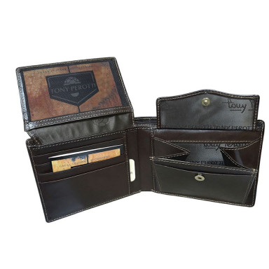 Leather wallet Italico 533 moro brown