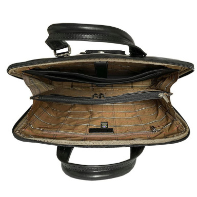 Leather bag Italico 9738-37 nero black