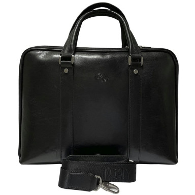 Leather bag Italico 9738-37 nero black