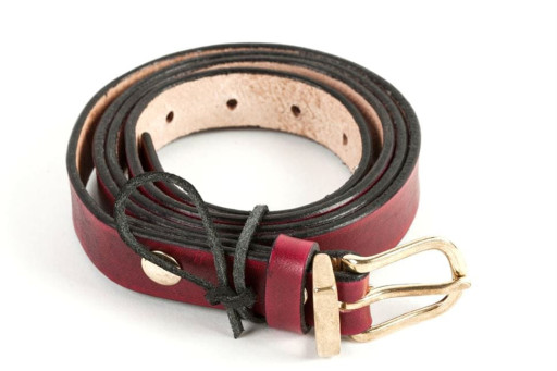 Тонкий шкіряний ремінь 25мм G404 від бренду Avitoo, колір: Зелений | Червоний | Чорний