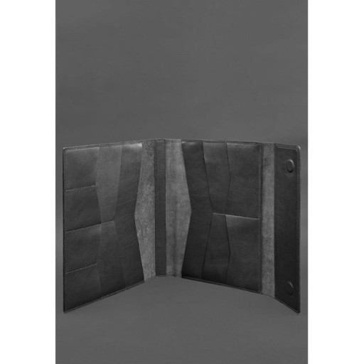 Шкіряна папка для документів "Сімейна" А4 Чорна