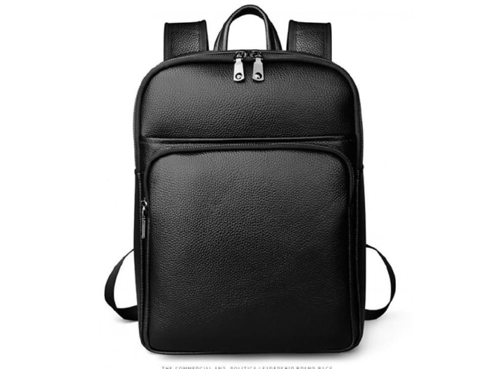 Чоловічий шкіряний рюкзак чорного кольору Tiding Bag N2-191116-3A