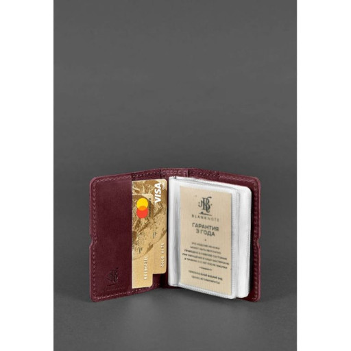 Шкіряний жіночий кард-кейс 7.0 бордовий Crazy Horse