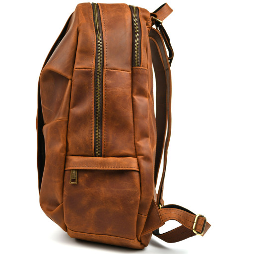 Чоловічий шкіряний рюкзак рудий крейзі хорс RB-7340-3md TARWA