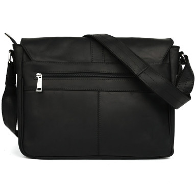Men's Black Crazy Horse Shoulder Bag TARWA RA-1046-3md