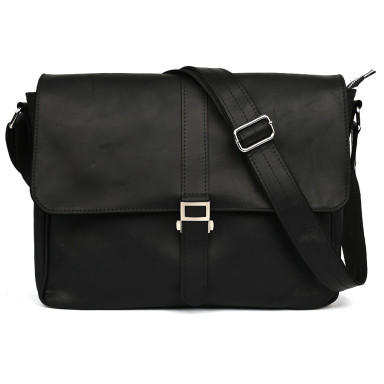 Men's Black Crazy Horse Shoulder Bag TARWA RA-1046-3md