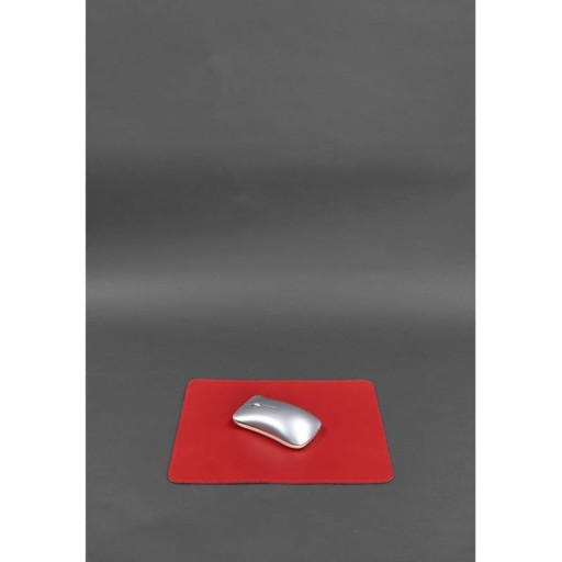 Килимок для мишки з натуральної шкіри 1.0 червоний краст