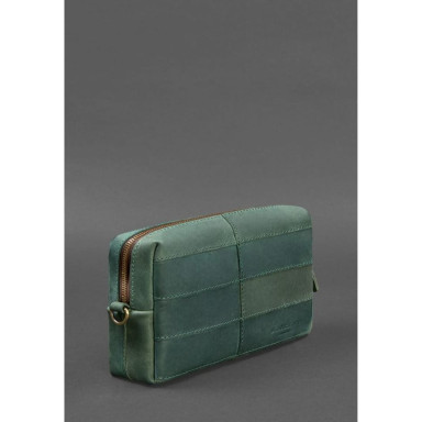 Leather vanity bag 3.1 Green Crazy Horse