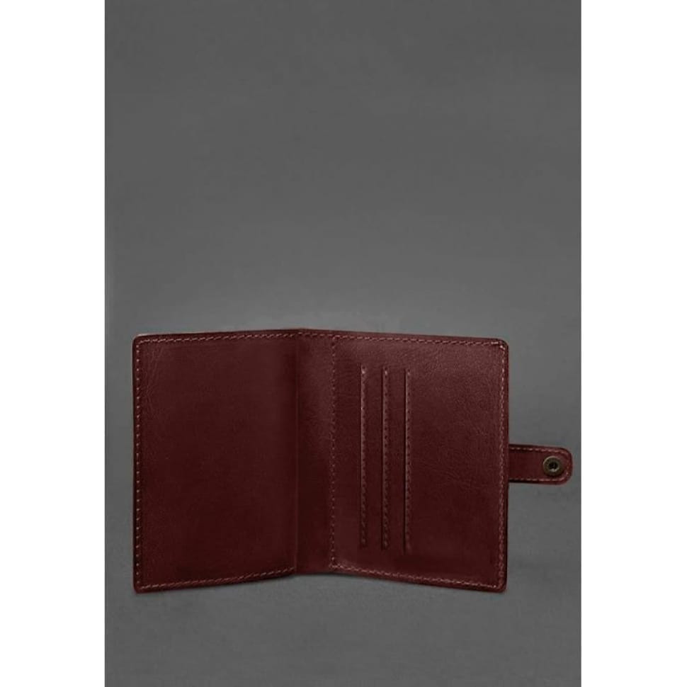 Кожаная обложка-портмоне для удостоверения офицера 11.0 бордовая