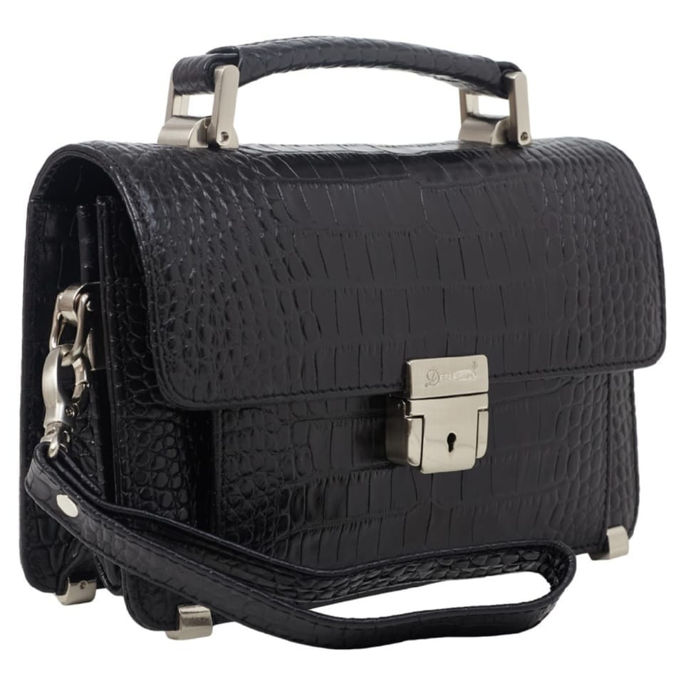 Шкіряна барсетка Desisan 1276-11 чорний кроко