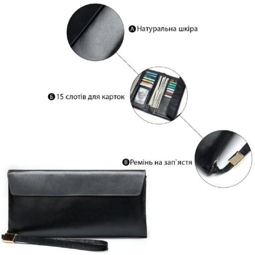 Клатч унісекс Vintage 14904 Чорний