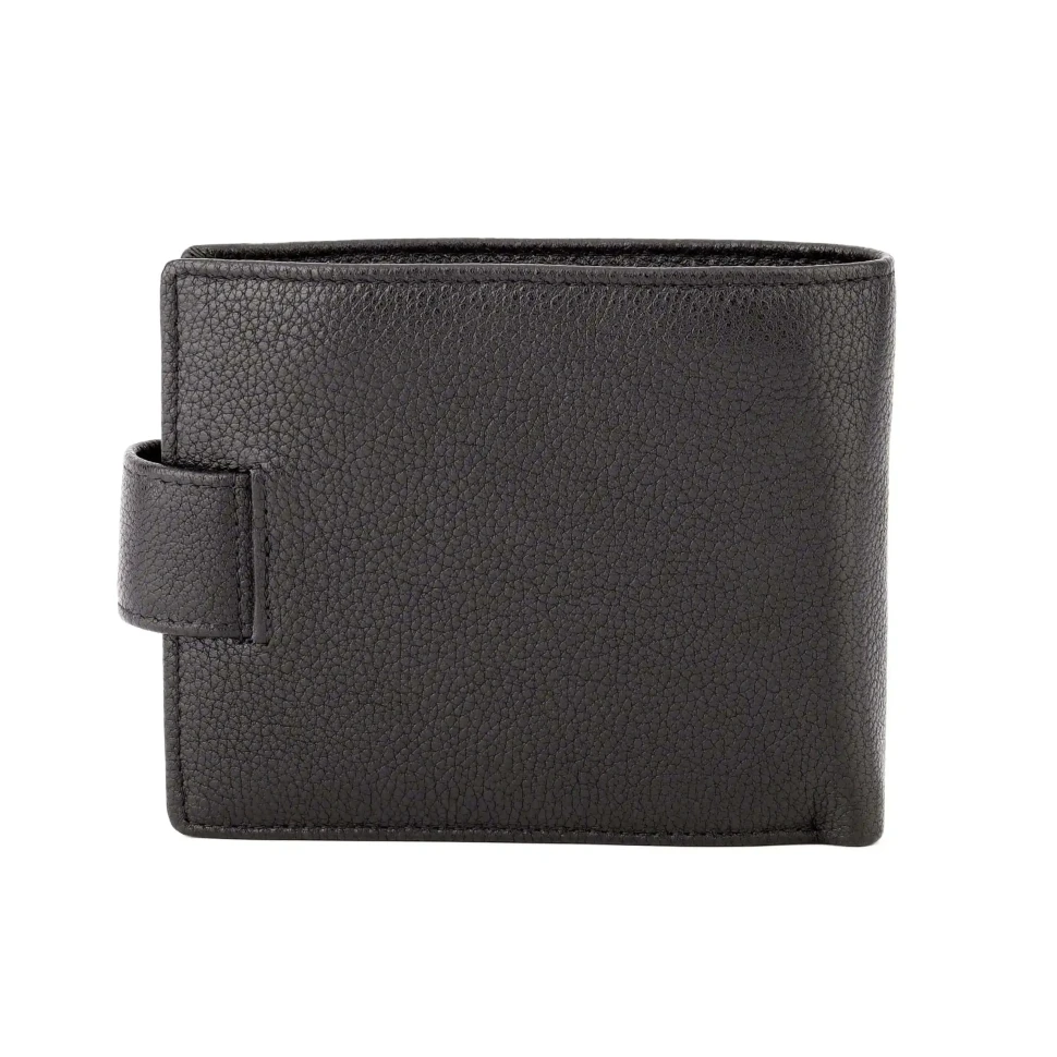 Чёрный мужской кожаный кошелёк Marco Coverna B005-801 Black