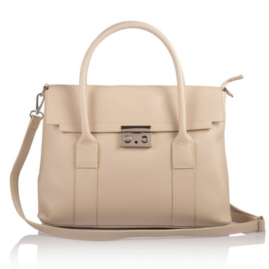 Кожаная женская сумка Virginia Conti Italy - Art02726beige