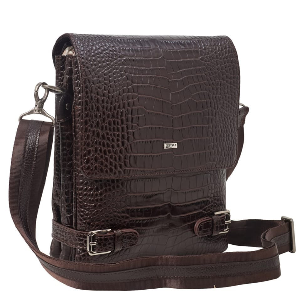Барсетка шкіра м'яка DESISAN 1327-19 коричневий кроко