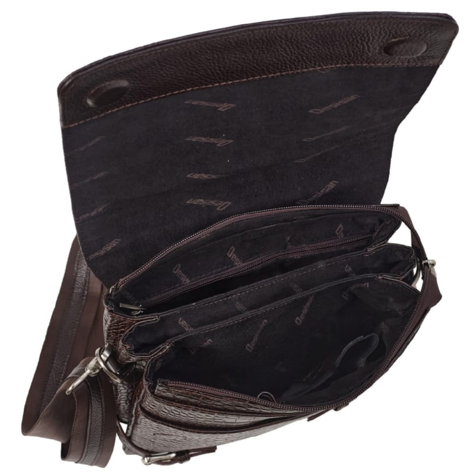 Барсетка шкіра м'яка DESISAN 1327-19 коричневий кроко