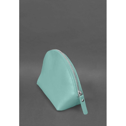 Жіноча шкіряна косметичка 8.0 Бірюзова