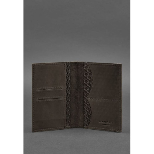 Шкіряна обкладинка для паспорта 2.0 Карбон темно-коричнева