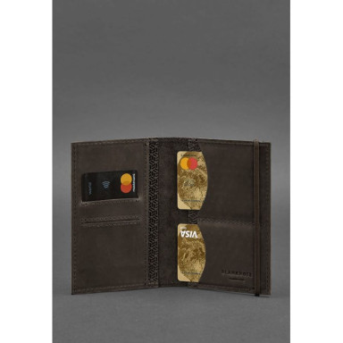 Leather passport cover 2.0 Carbon dark brown