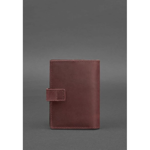 Шкіряна обкладинка для паспорта 5.0 (з віконцем) бордова Crazy Horse