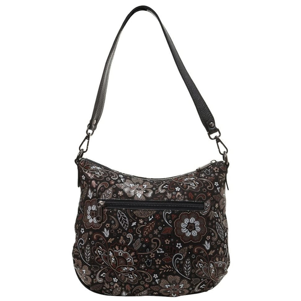 Сумка жіноча шкіра Desisan 3018-715 коричневі квіти