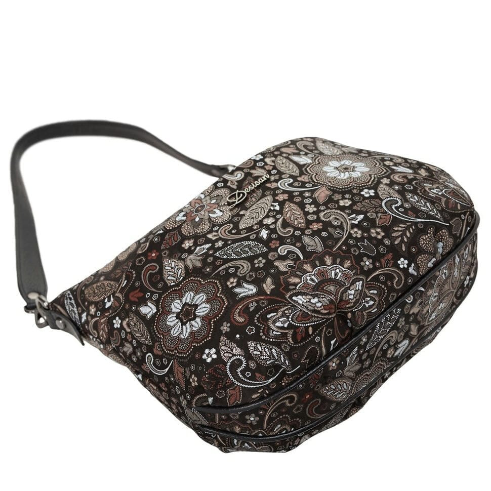 Сумка жіноча шкіра Desisan 3018-715 коричневі квіти
