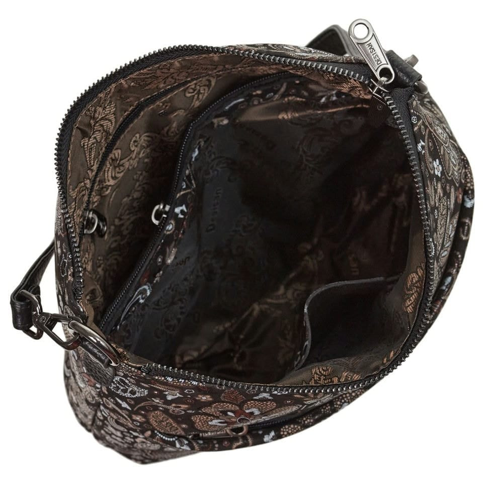 Сумка жіноча шкіра Desisan 3018-715 коричневі квіти