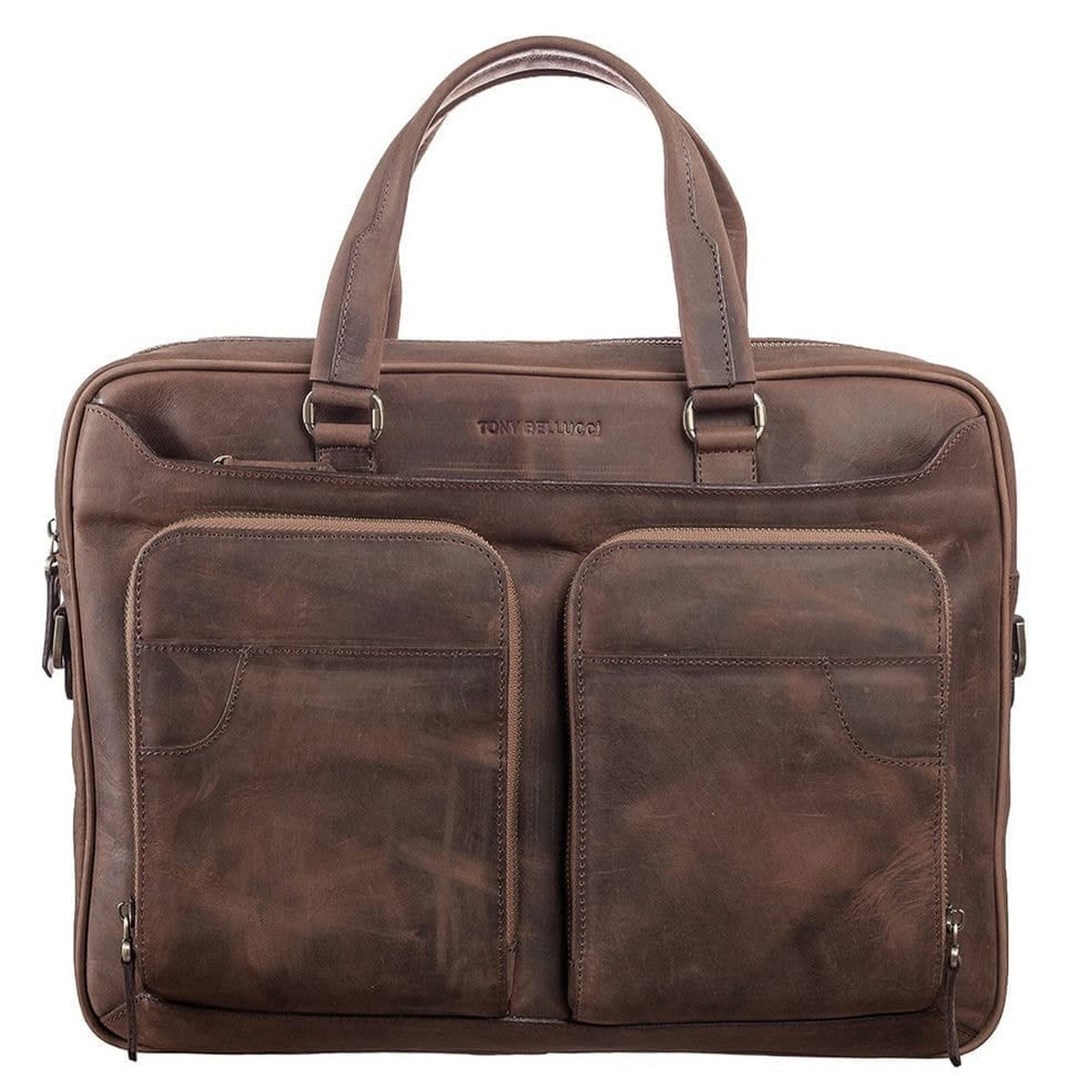 Шкіряний портфель Tony Bellucci 5048-07 рудий нубук