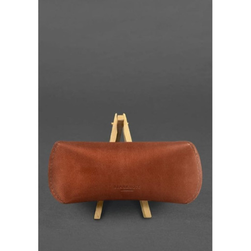 Шкіряний чохол для окулярів із клапаном на магніті Світло-коричневий Crazy Horse