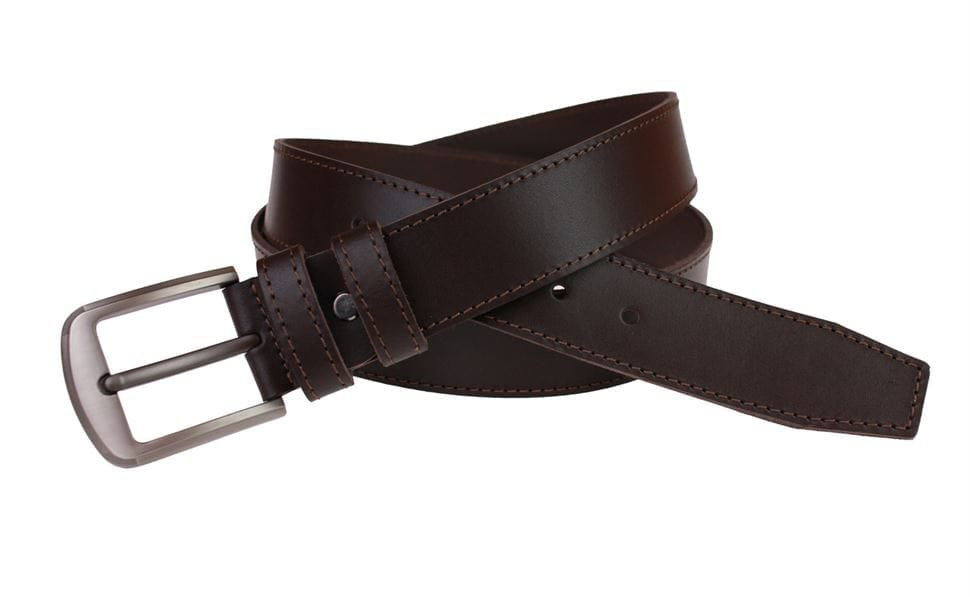 Ремінь чоловічий шкіряний джинсовий одна строчка SULLIVAN RMK-14 (7.5) 115-150 см коричневий