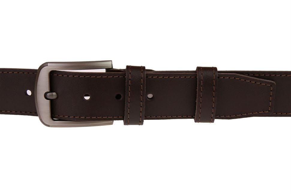 Ремінь чоловічий шкіряний джинсовий одна строчка SULLIVAN RMK-14 (7.5) 115-150 см коричневий