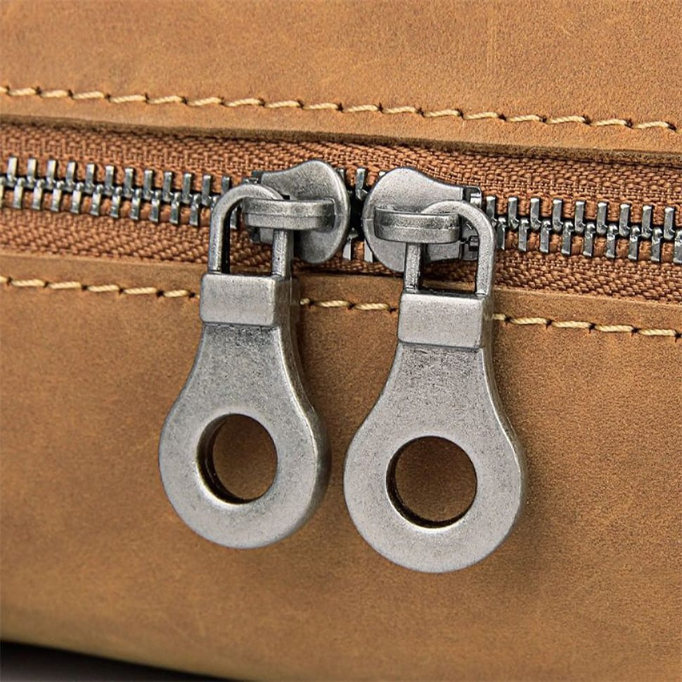 Шкіряний несесер, косметичка, органайзер коричневий John McDee C014B