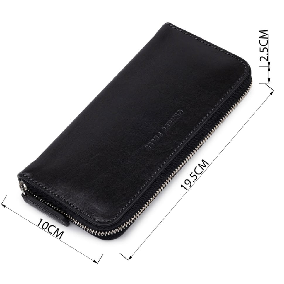 Кожаный женский кошелек на молнии GRANDE PELLE 11562 Черный