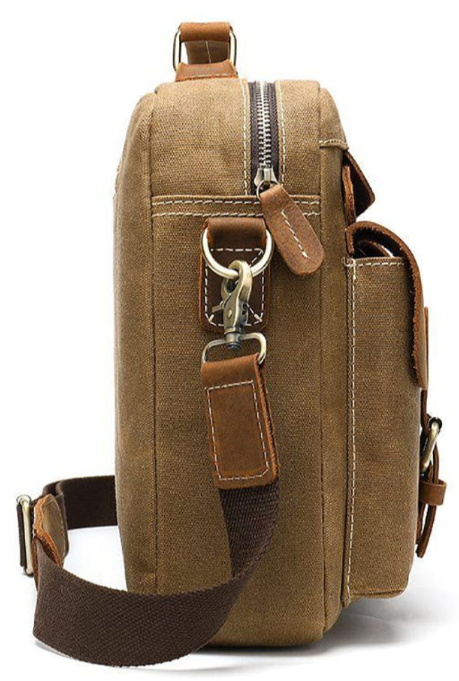 Сумка-портфель чоловіча текстильна з шкіряними вставками Vintage 20003 Руда