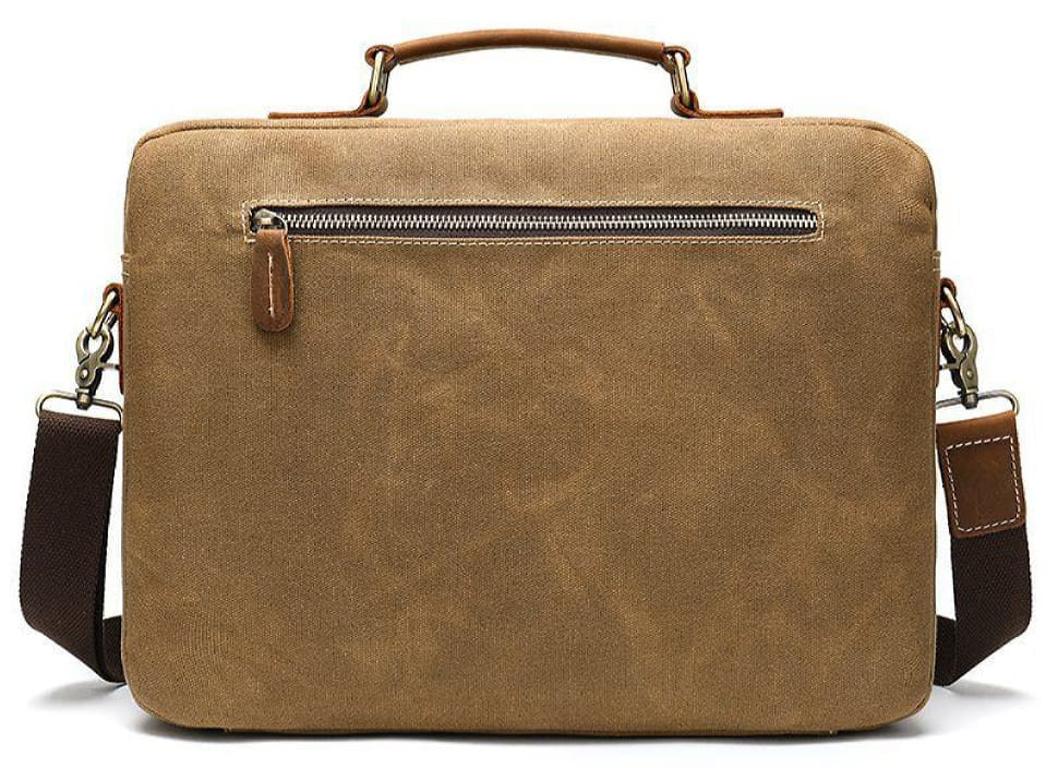 Сумка-портфель чоловіча текстильна з шкіряними вставками Vintage 20003 Руда