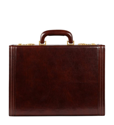 Leather Attaché Case Briefcase - Fatherland - Brown color - Time Resistance 5248301