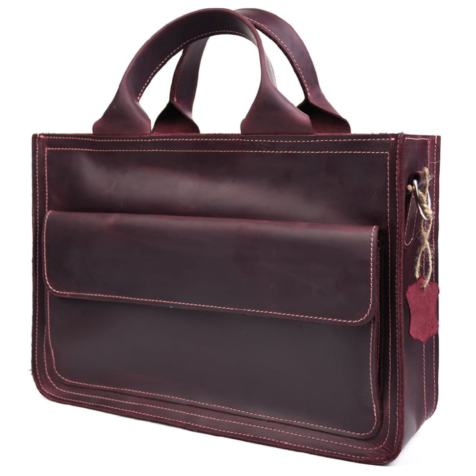 Сумка портфель кожаная для документов ноутбука LIMARY lim-380RW бордо