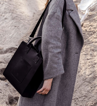 Leather Tote Bag for Women - The Republic -  Black color -  Time Resistance 5223601