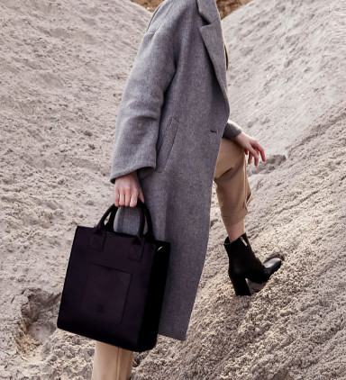 Leather Tote Bag for Women - The Republic -  Black color -  Time Resistance 5223601