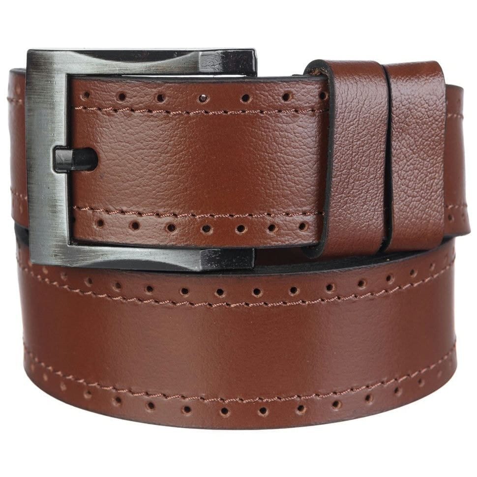 Ремінь шкіряний YSK джинсовий 5 см 725-4 рудий